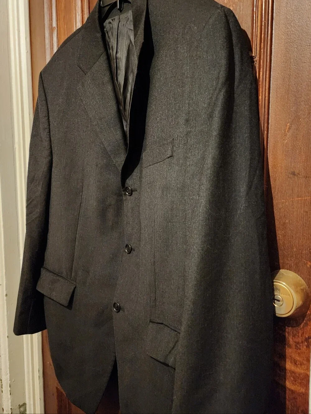 Vintage Calvin Klein Suit Jacket CharcoaI Black-Wool-Cashmere-Size 42 S-Y2k